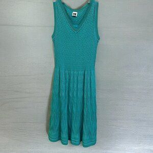 Womens Missoni Sleeveless Dress in Turkish Green Size M. 39"